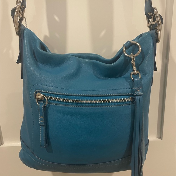 Coach Vintage Adjustable Blue Leather Shoulder Crossbody Bag - Picture 1 of 14